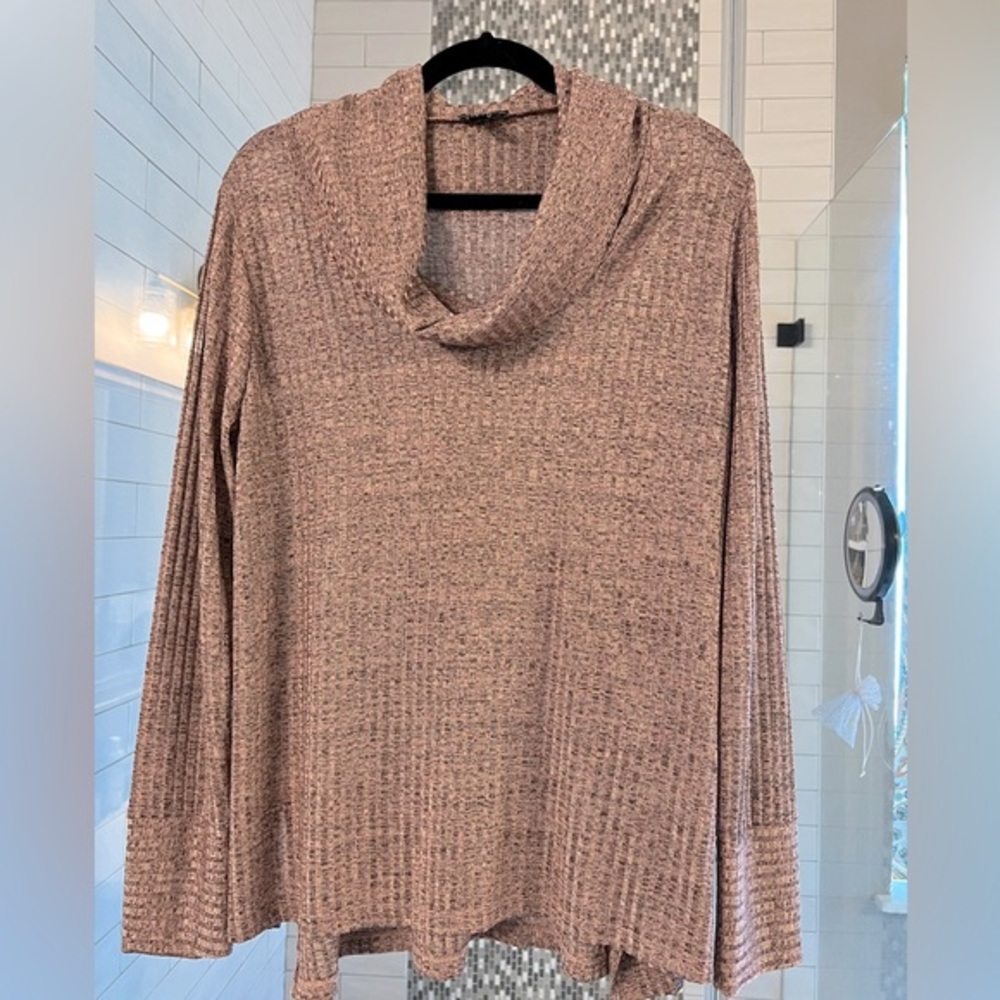 Jones New York‎ cowl beck long sleeve shirt-light pink
